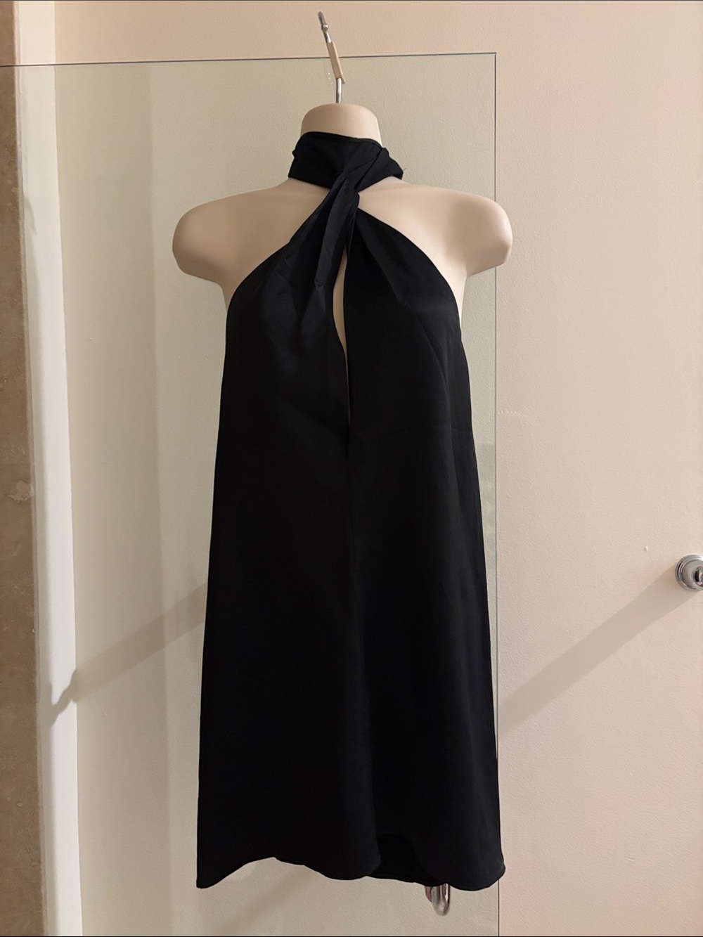 Zara Black Halter Tie Mini Dress